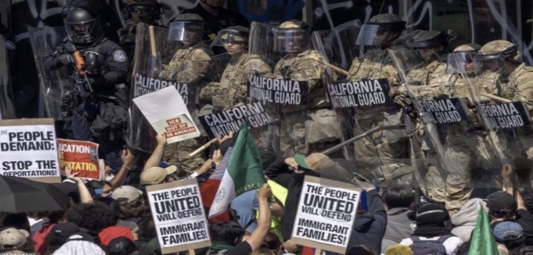 This was a protest held in Los Angeles for 3 days after previous raids for the capture of illegal immigrants in the area.